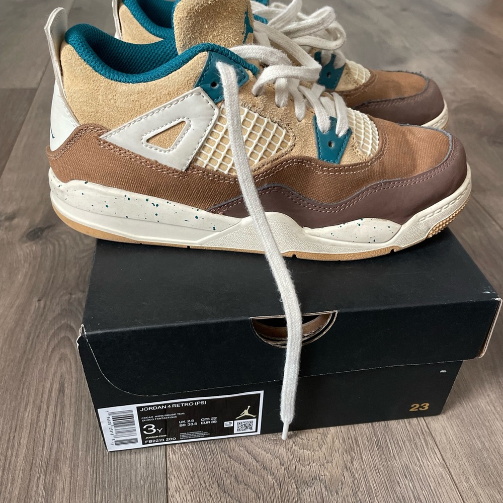 Air Jordan Retro Sneakers in Brown and Teal